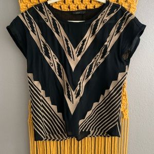 Unique embroidered swing top